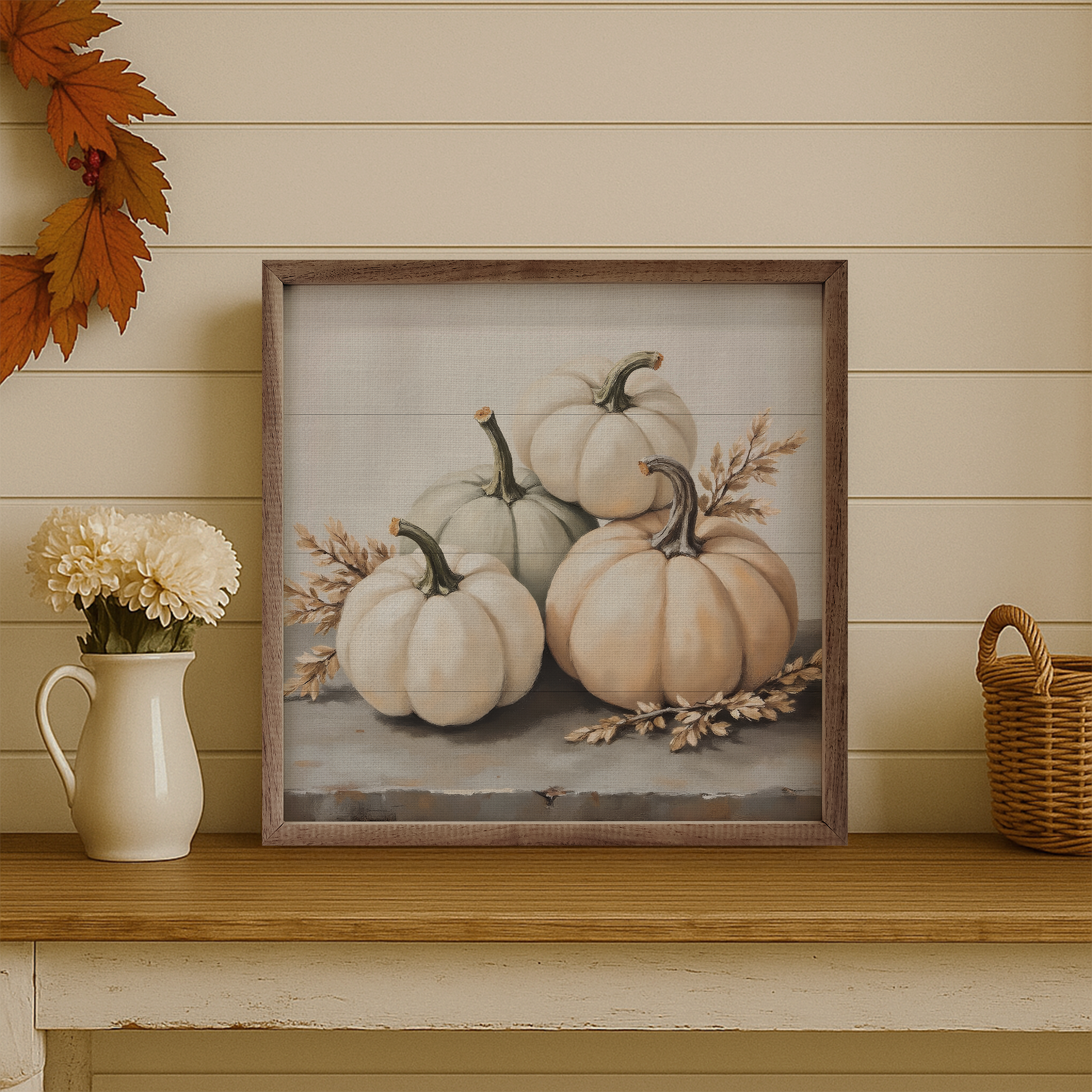 White Pumpkins Square: 8x8