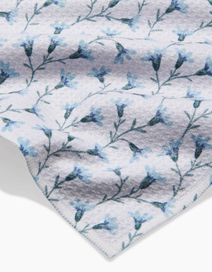 Trailing Flowers in Blue Bar Towel