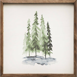 Watercolor Pines: 12 x 12 x 1.5