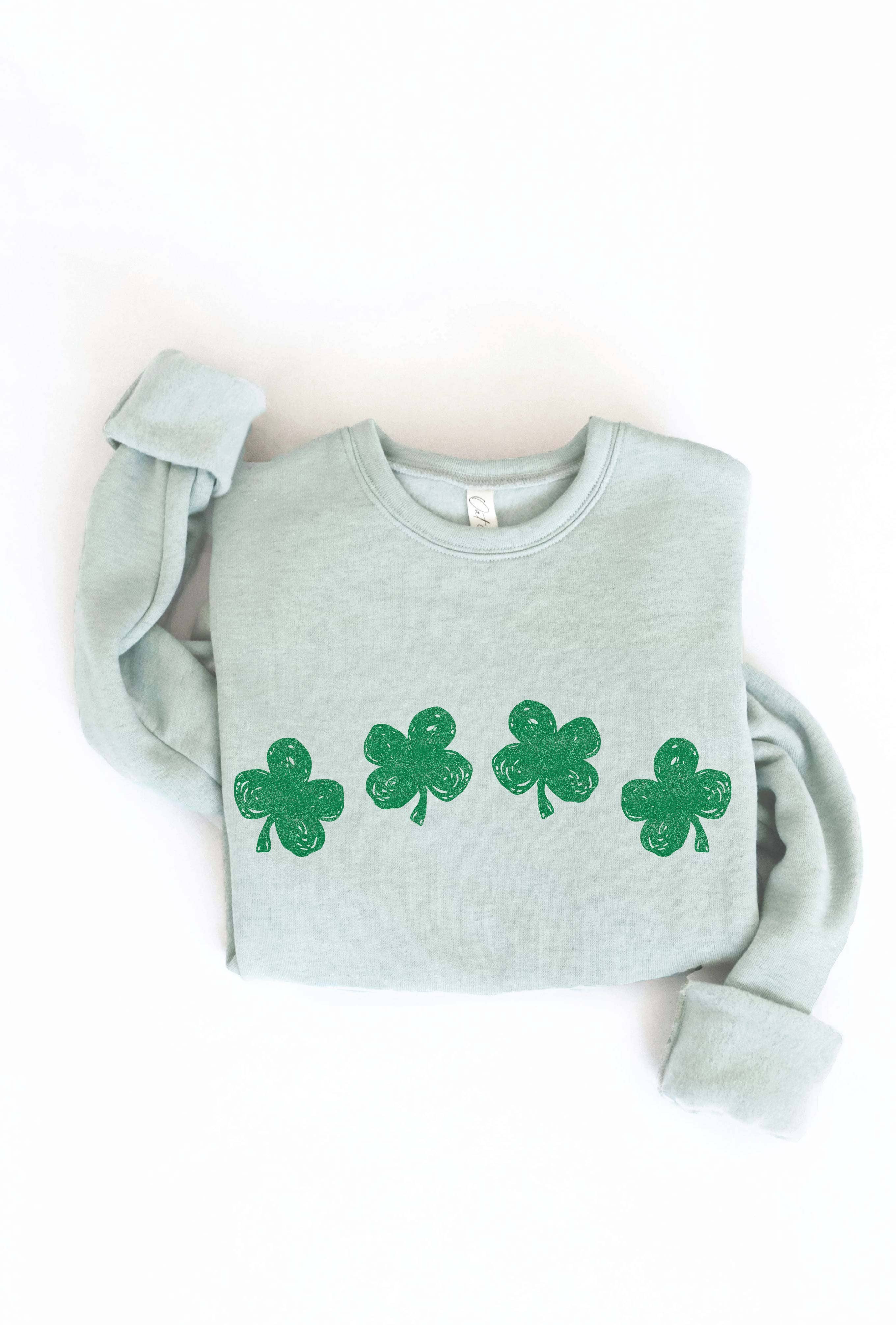 CLOVER ROW Graphic Sweatshirt: HEATHER FOREST