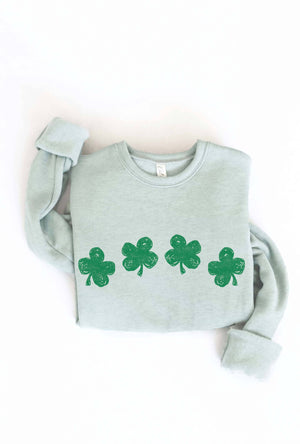 CLOVER ROW Graphic Sweatshirt: HEATHER FOREST