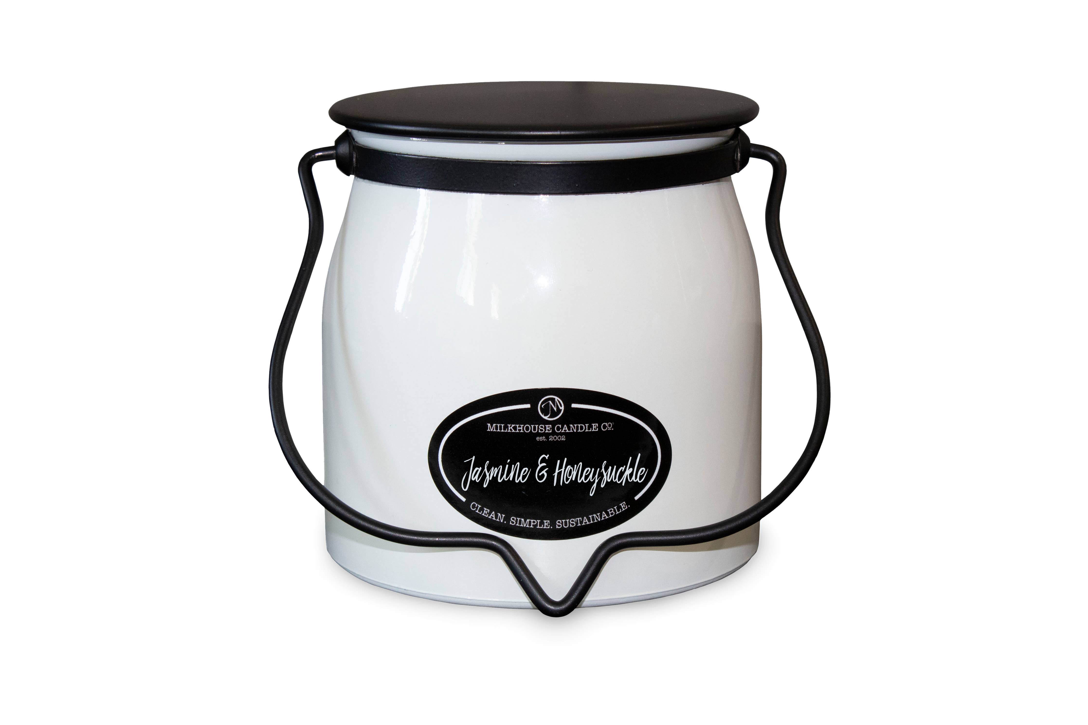 16 oz Butter Jar Candle: Jasmine & Honeysuckle