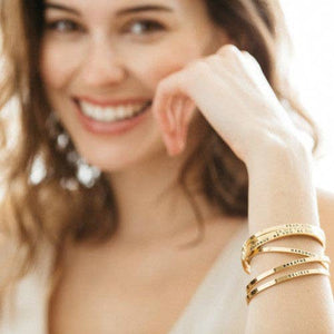 Warrior - Strong Fearless Cuff Bracelet: Yellow Gold