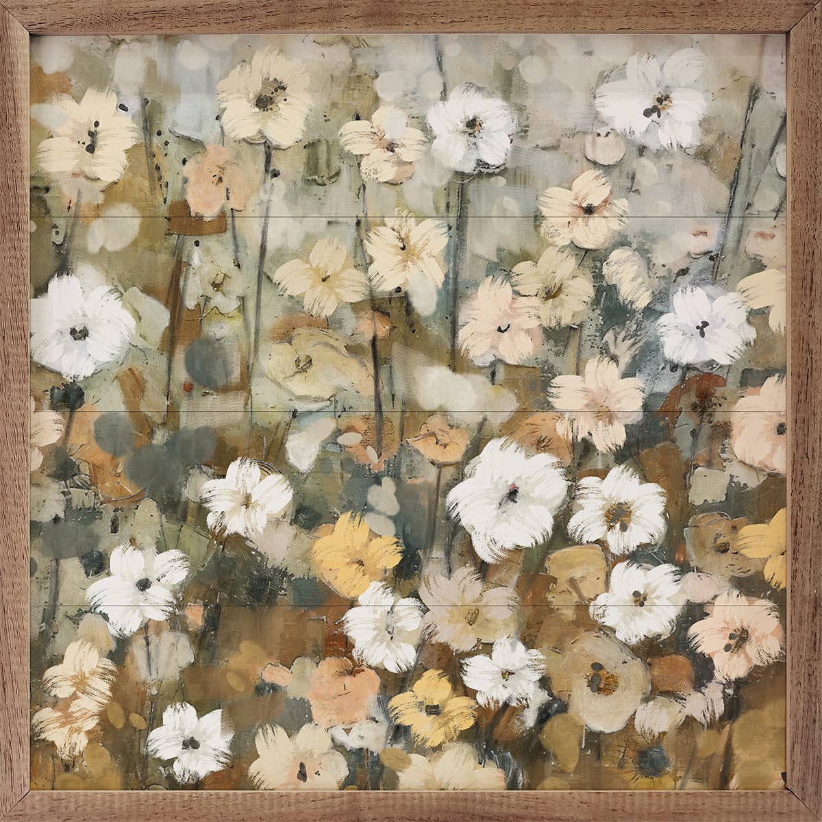 Abstracted Florals 3 Neutral By Nina Blue: 8 x 8 x 1.5