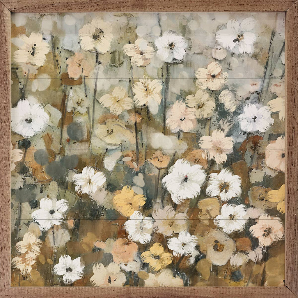 Abstracted Florals 3 Neutral By Nina Blue: 8 x 8 x 1.5