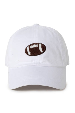 GAME DAY Chenille Football Patch Washed baseball cap: Khaki
