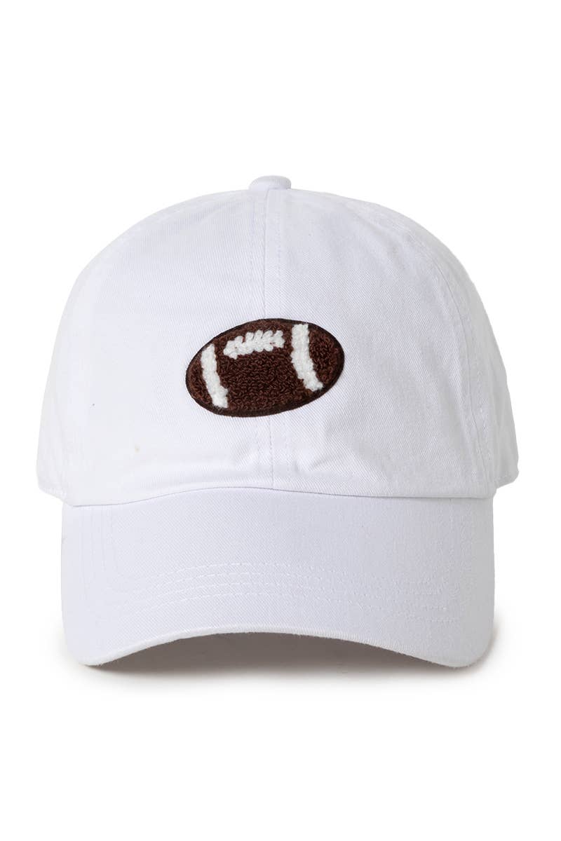 GAME DAY Chenille Football Patch Washed baseball cap: Olive