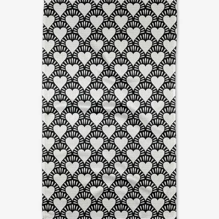 Geometry - Heartthrob Onyx Tea Towel