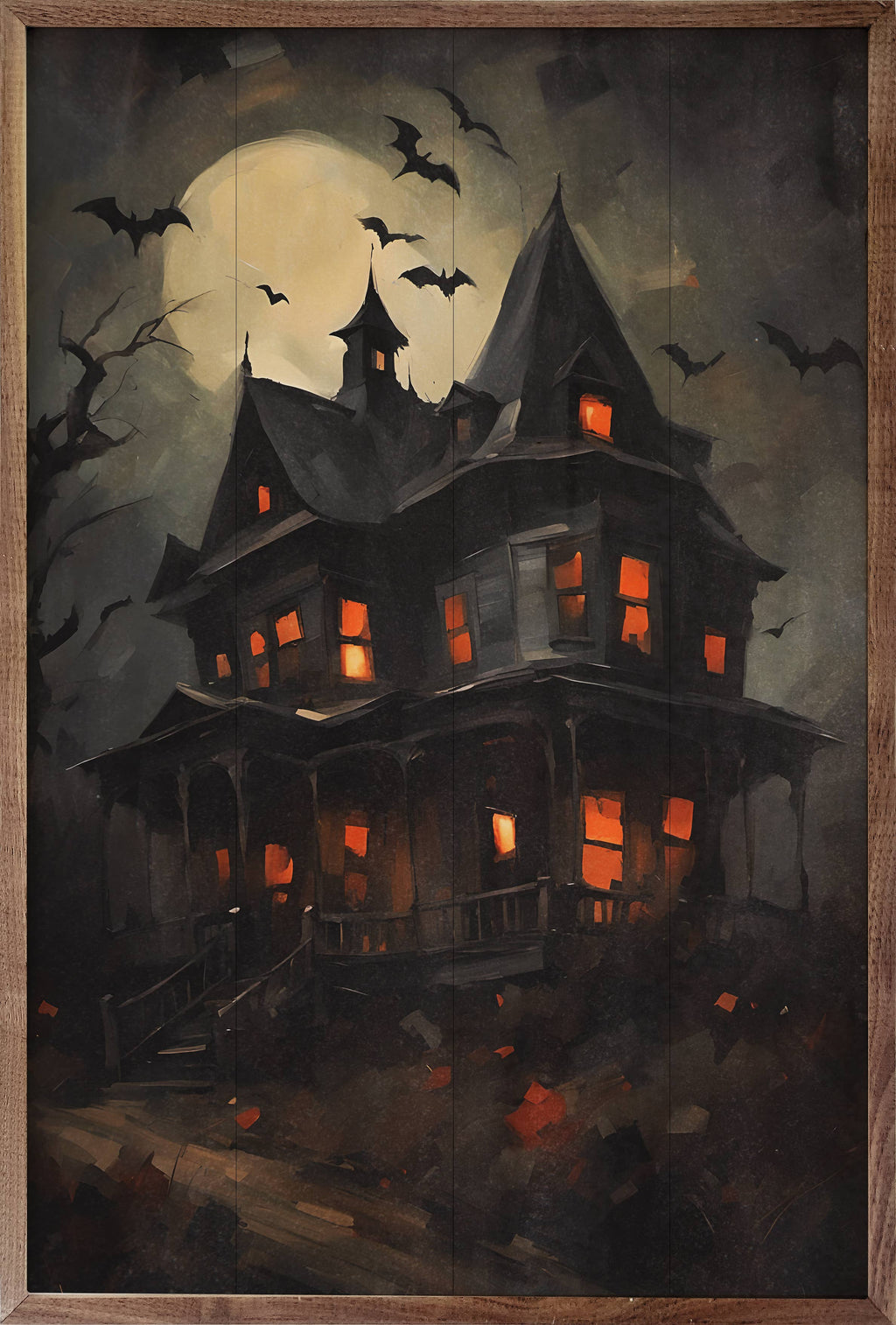 Haunted House With Bats: 5 x 8 x 1.5