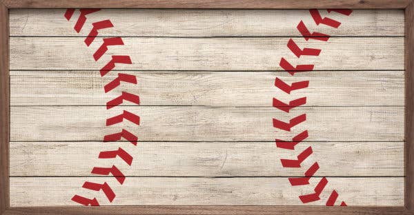 Baseball Whitewash: 16 x 8 x 1.5