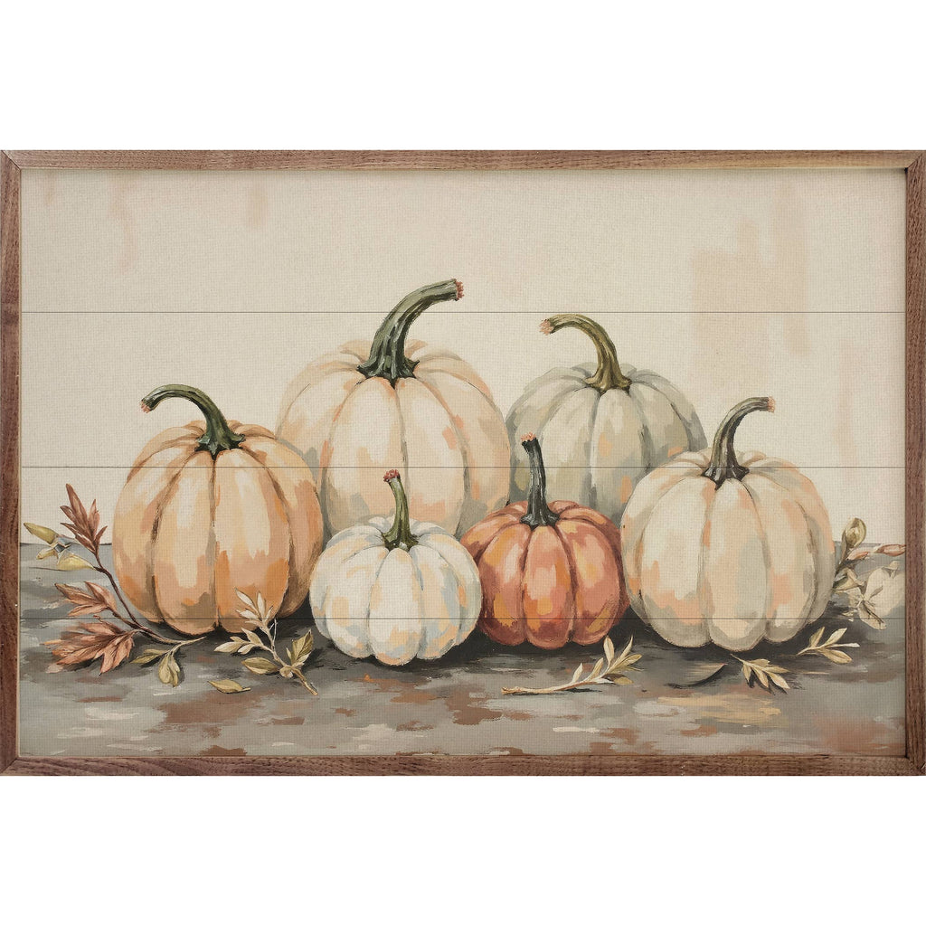 Gathered Pumpkins On A Tabletop: 8x5