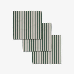 Geometry - Deep Green Stripes Luxe Washcloth Set