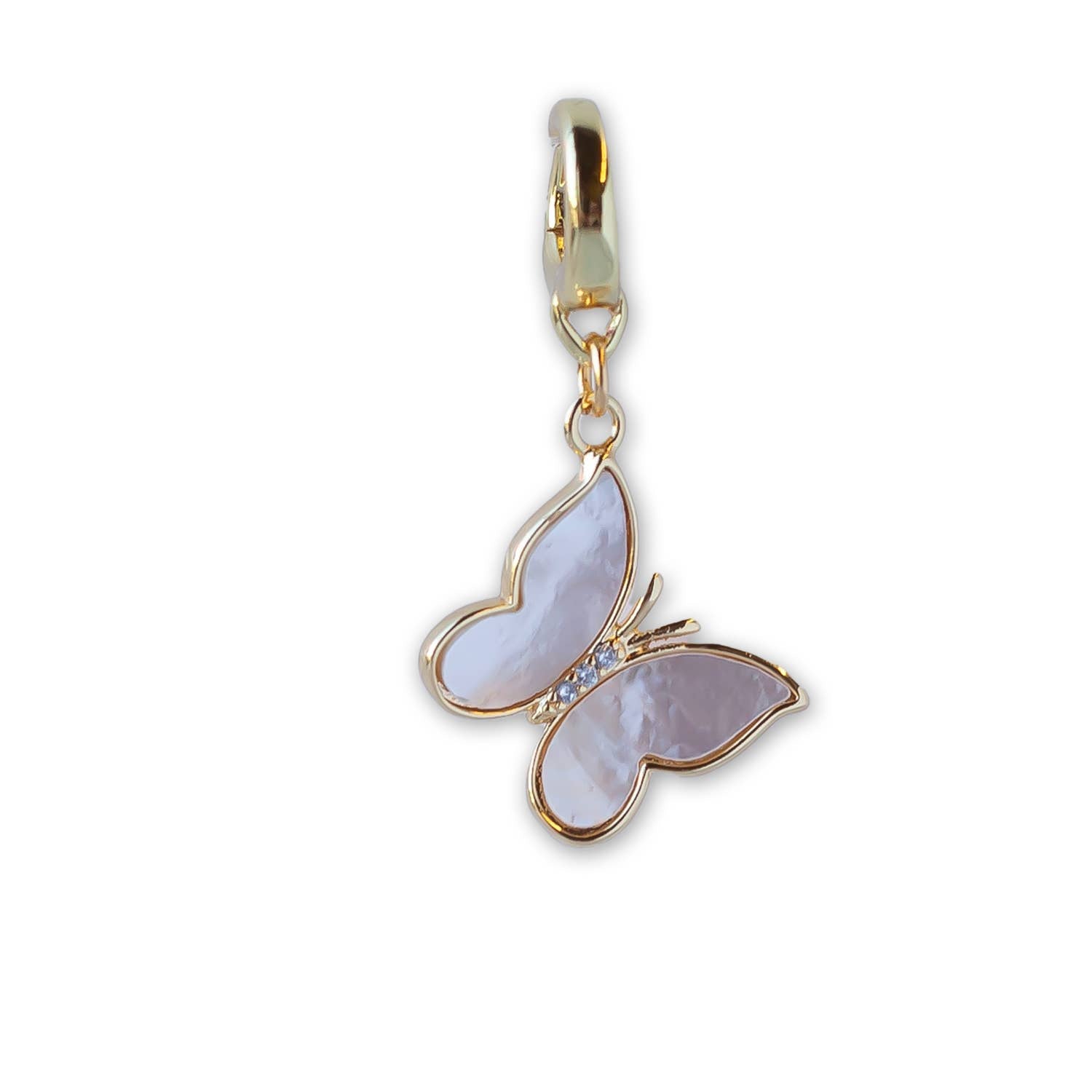 Butterfly Charm, Mother of Pearl, Charm Bar
