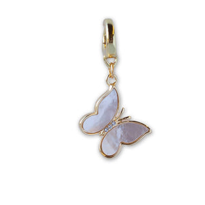 Butterfly Charm, Mother of Pearl, Charm Bar