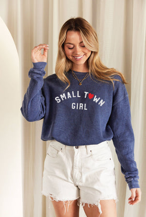 SMALL TOWN GIRL Mineral Graphic Sweatshirt: VINTAGE BLACK / L