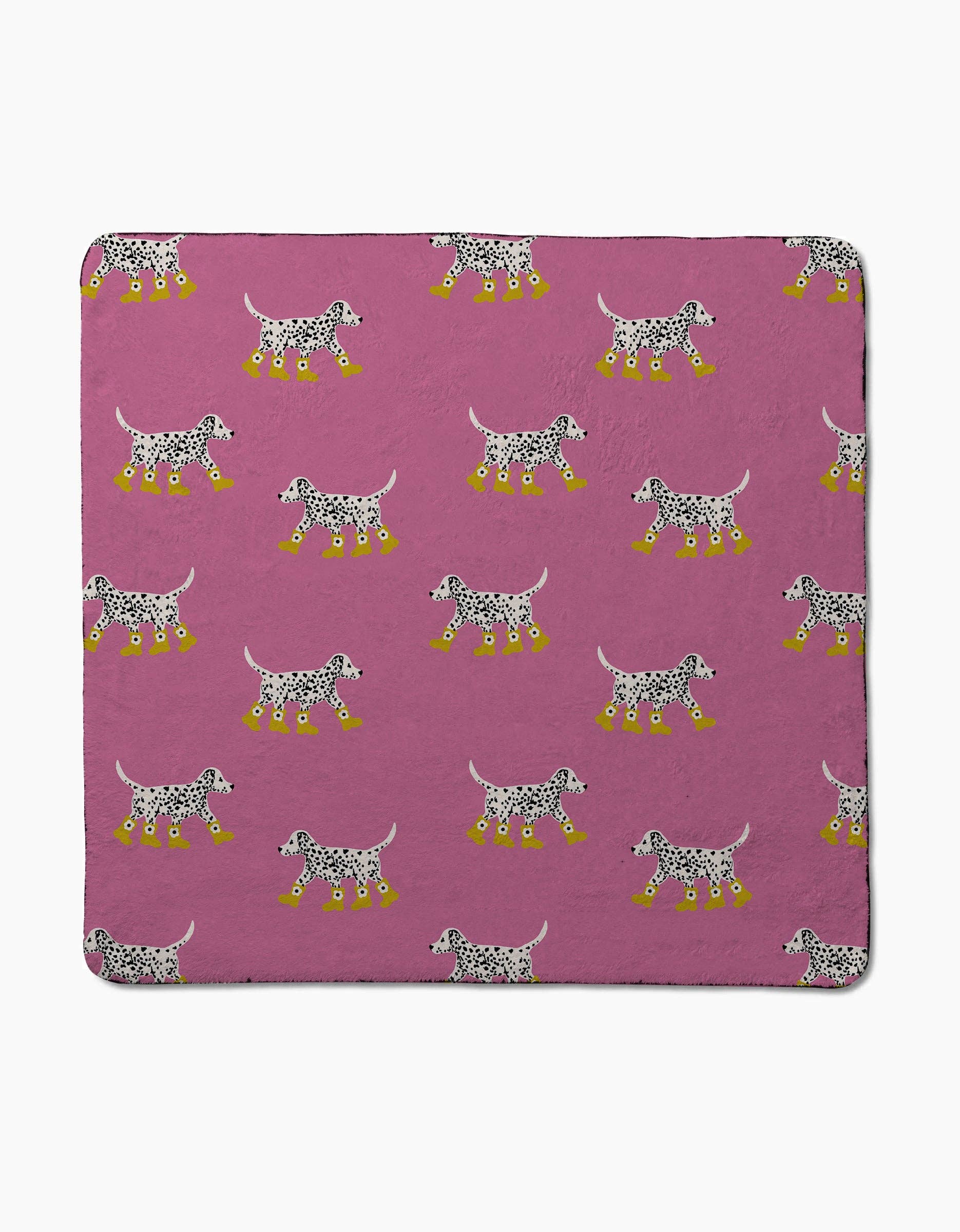 Dalmatian In Boots Pink Plush Towel