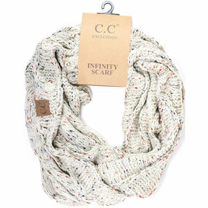 Flecked CC Infinity Scarf SF33: Natural Grey