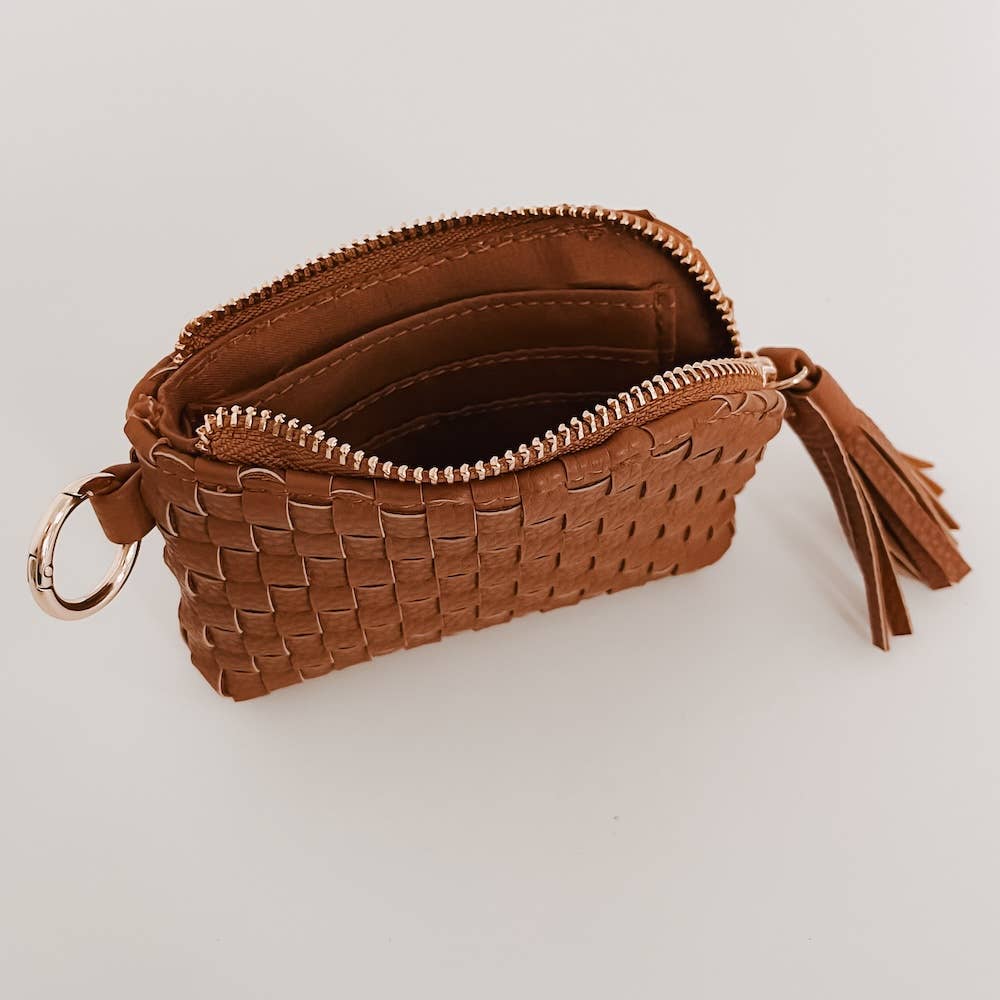 Paris Card Wallet: Checkered Brown