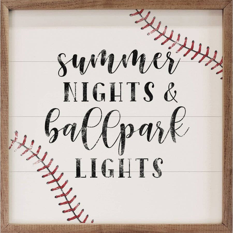 Summer Nights And Ballpark Lights White: 8 x 8 x 1.5