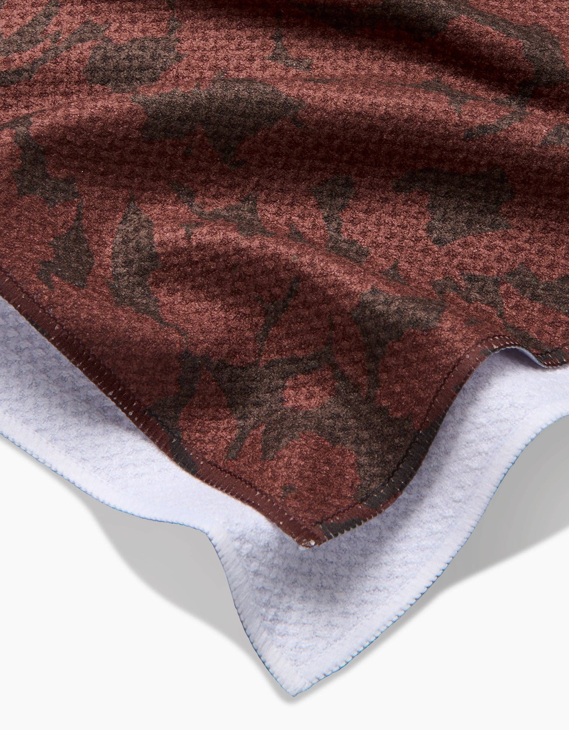 Wild Wood Maroon Tea Towel