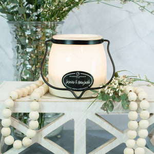 16 oz Butter Jar Candle: Jasmine & Honeysuckle
