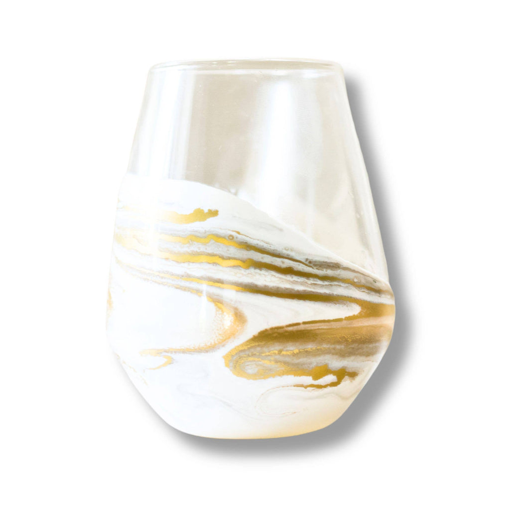 Resin Coated Entertaining Glasses (Set of 4): Gold Quartz