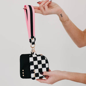 Dolly Dual Pouch Wristlet : Leopard/White
