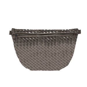 Woven Bum Bag Metallic Gunmetal