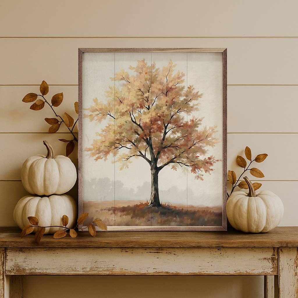 Autumn Tree On Hill: 8x10