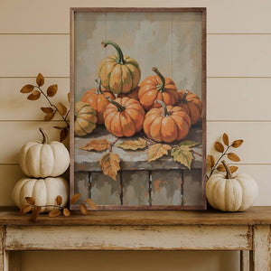 Small Pumpkin With Beech Branch: 5x8