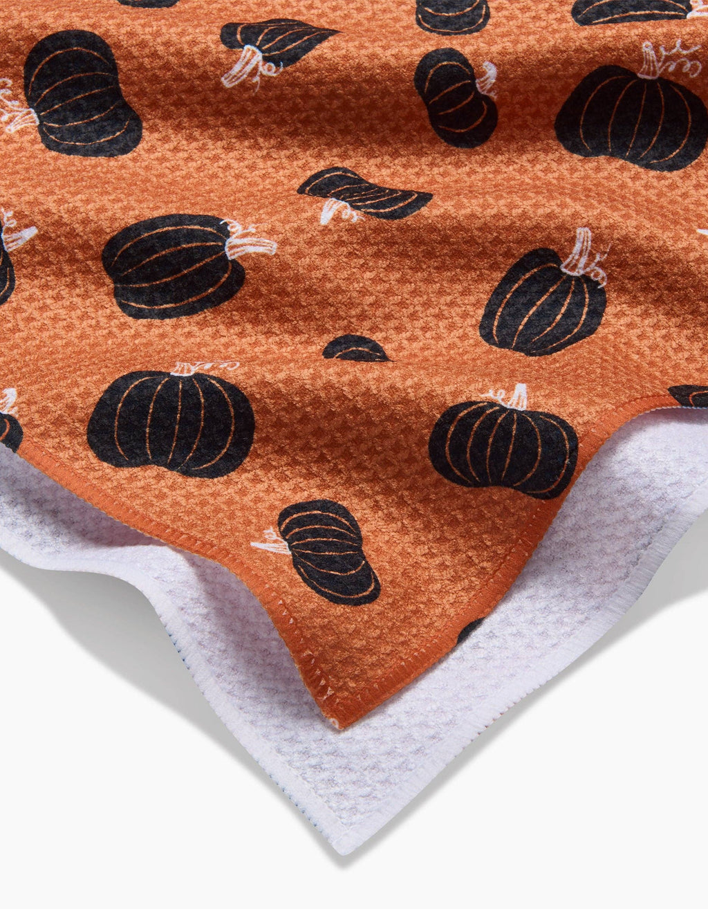 Halloween Black Pumpkins Tea Towel