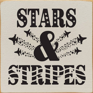 Stars & Stripes (Military Jet) Wood Sign: Old Blue
