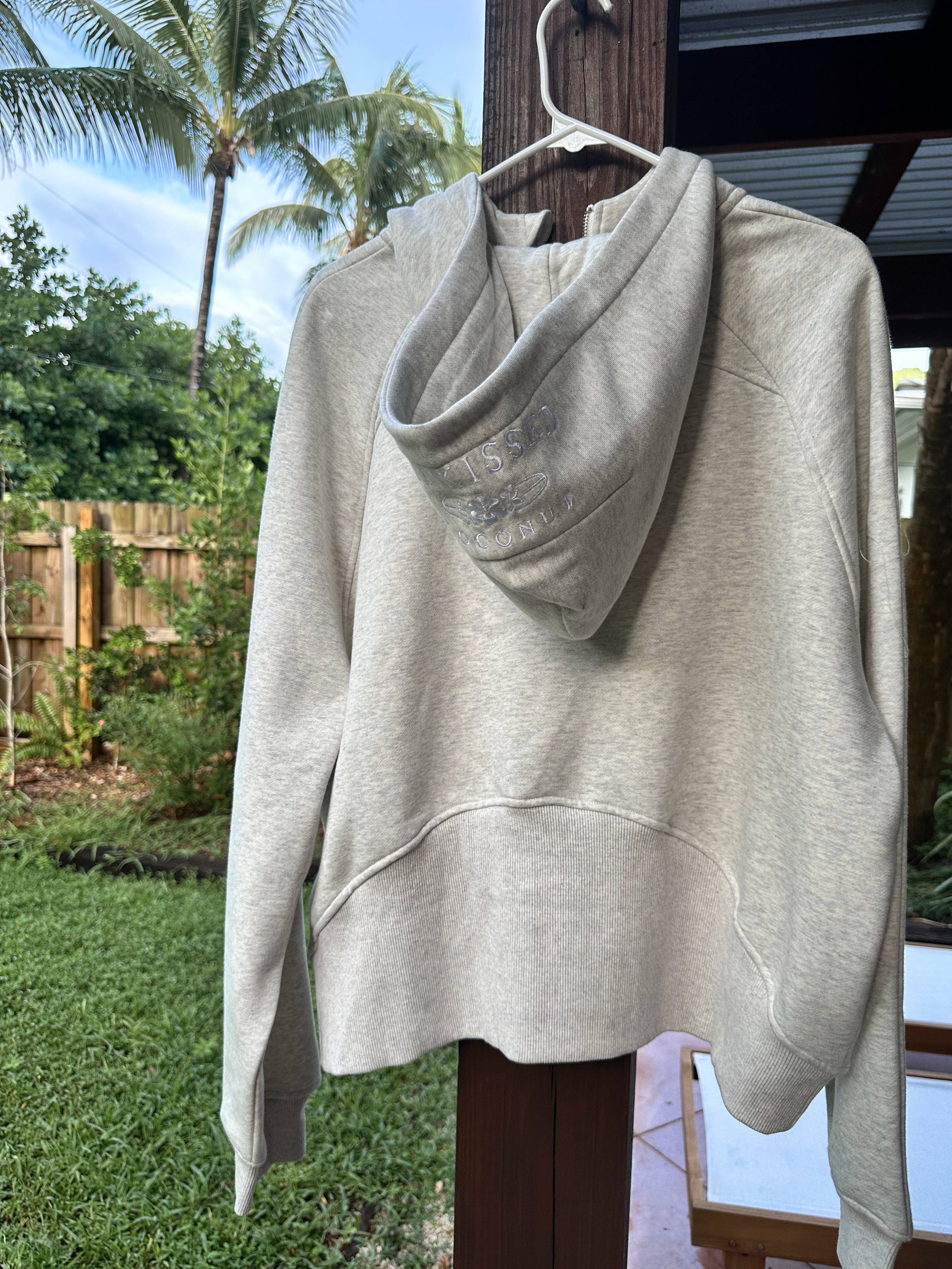 Salty Grey Pilates Detailed Waist Length Quarter Zip Hoodie: Salty Grey