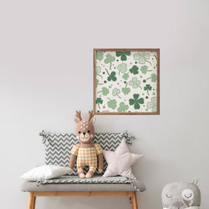 Pattern Clovers White: 4 x 4 x 1