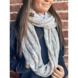 Flecked CC Infinity Scarf SF33: Natural Grey