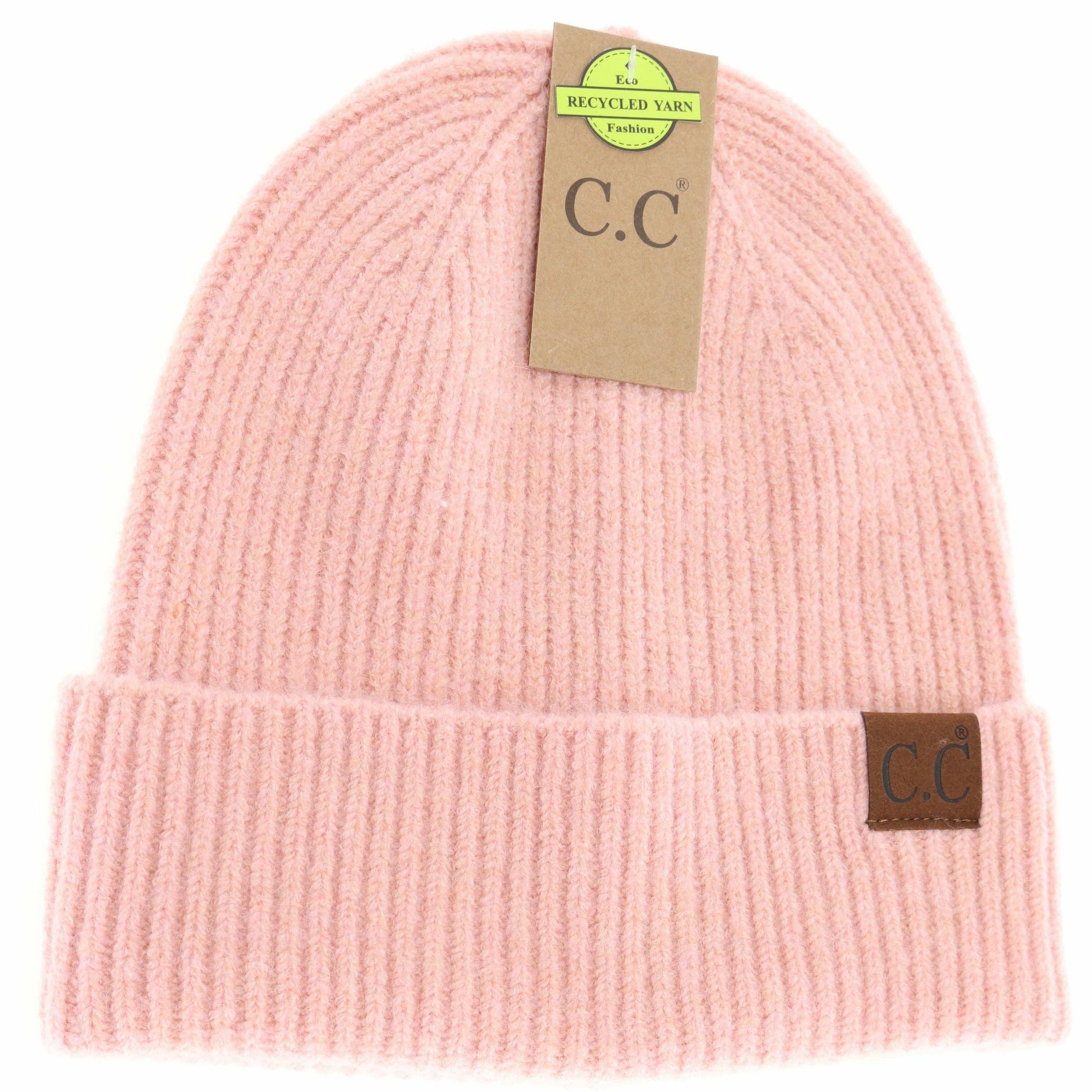 Unisex Soft Ribbed Cuff C.C Beanie HAT2075: Coco Berry