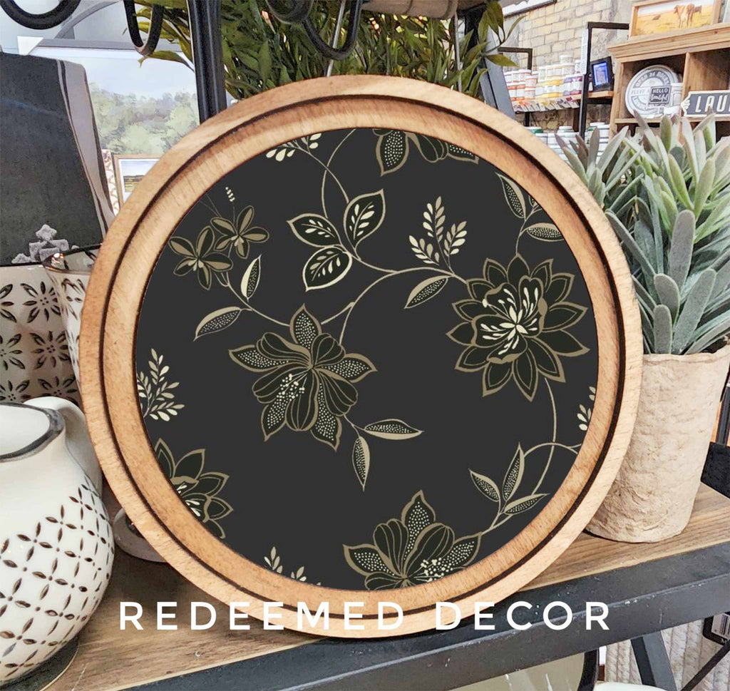 8" Round York Floral Art