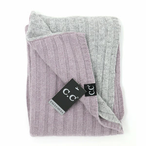 CC Exclusive-Black Label Two Tone Ribbed Knit Infinity Scarv: Black/Grey