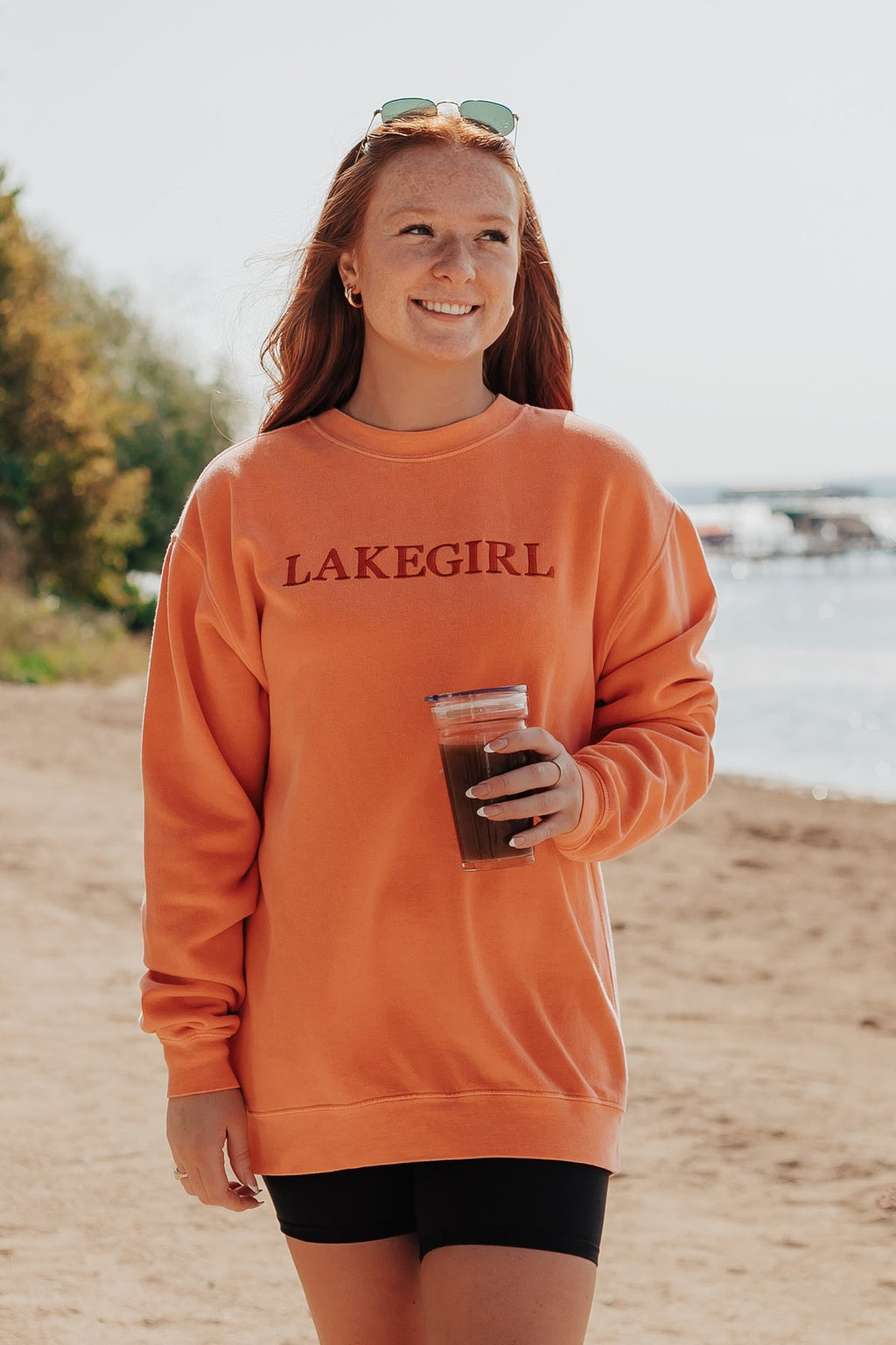 Lakegirl - Ringspun Fleece Crew - Orange Peel