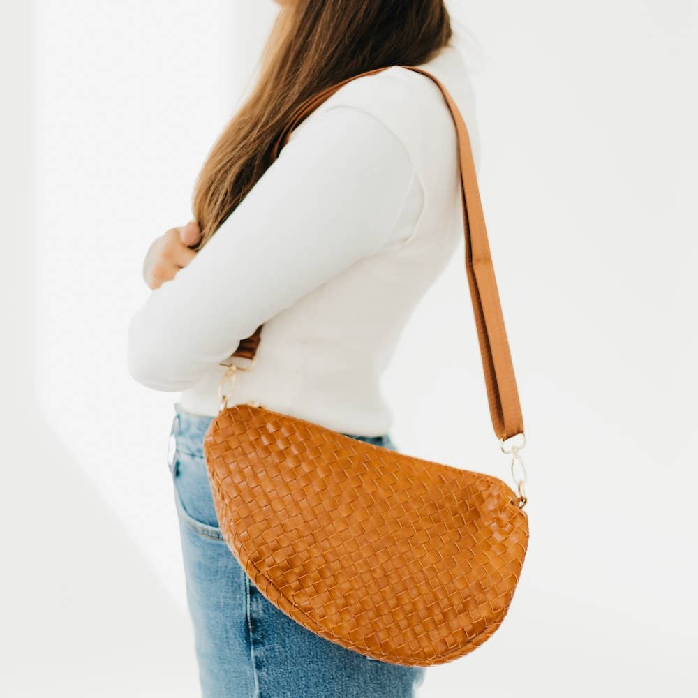 Romeo Woven Saddle Bag: Brown