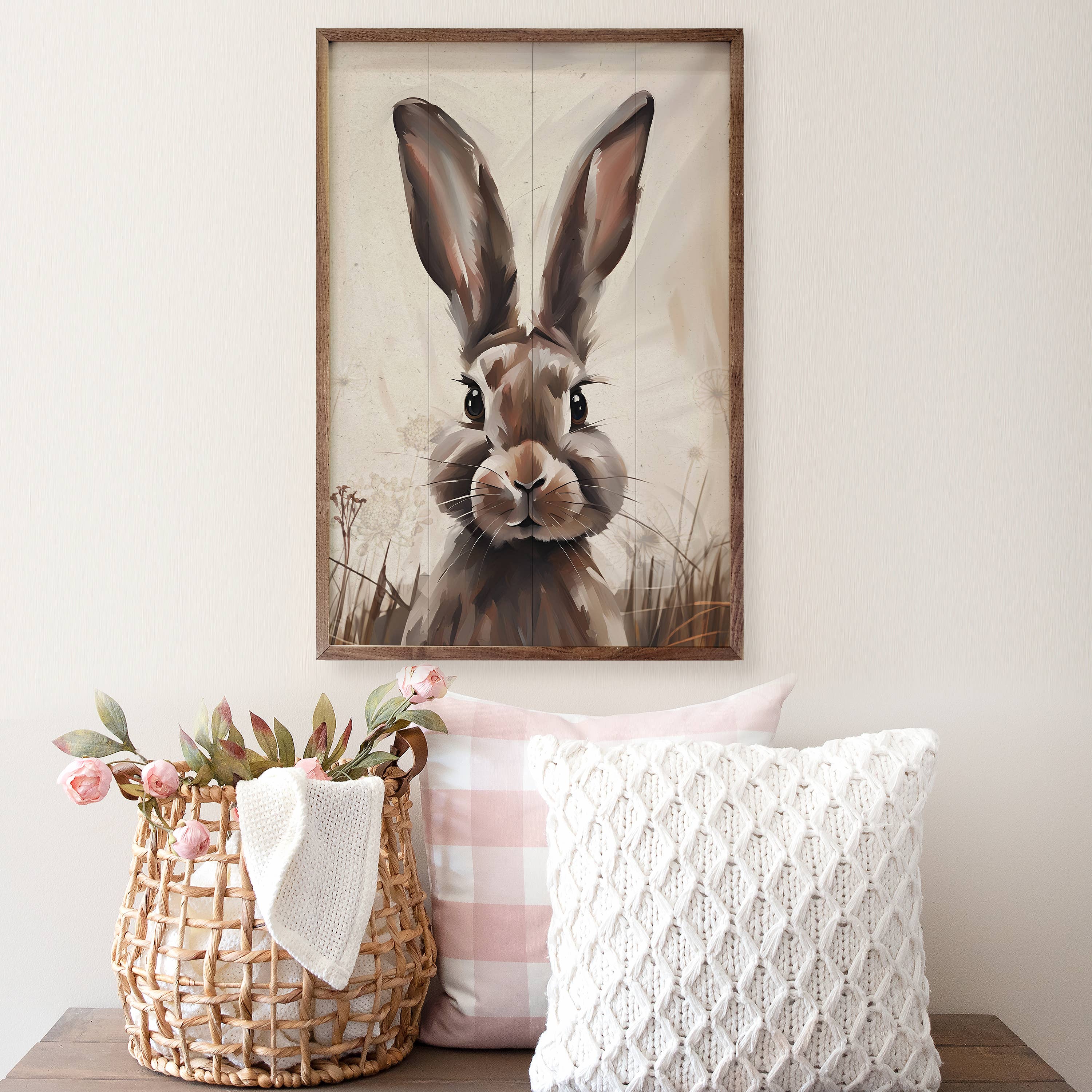 Peeking Brown Rabbit: 10 x 16 x 1.5