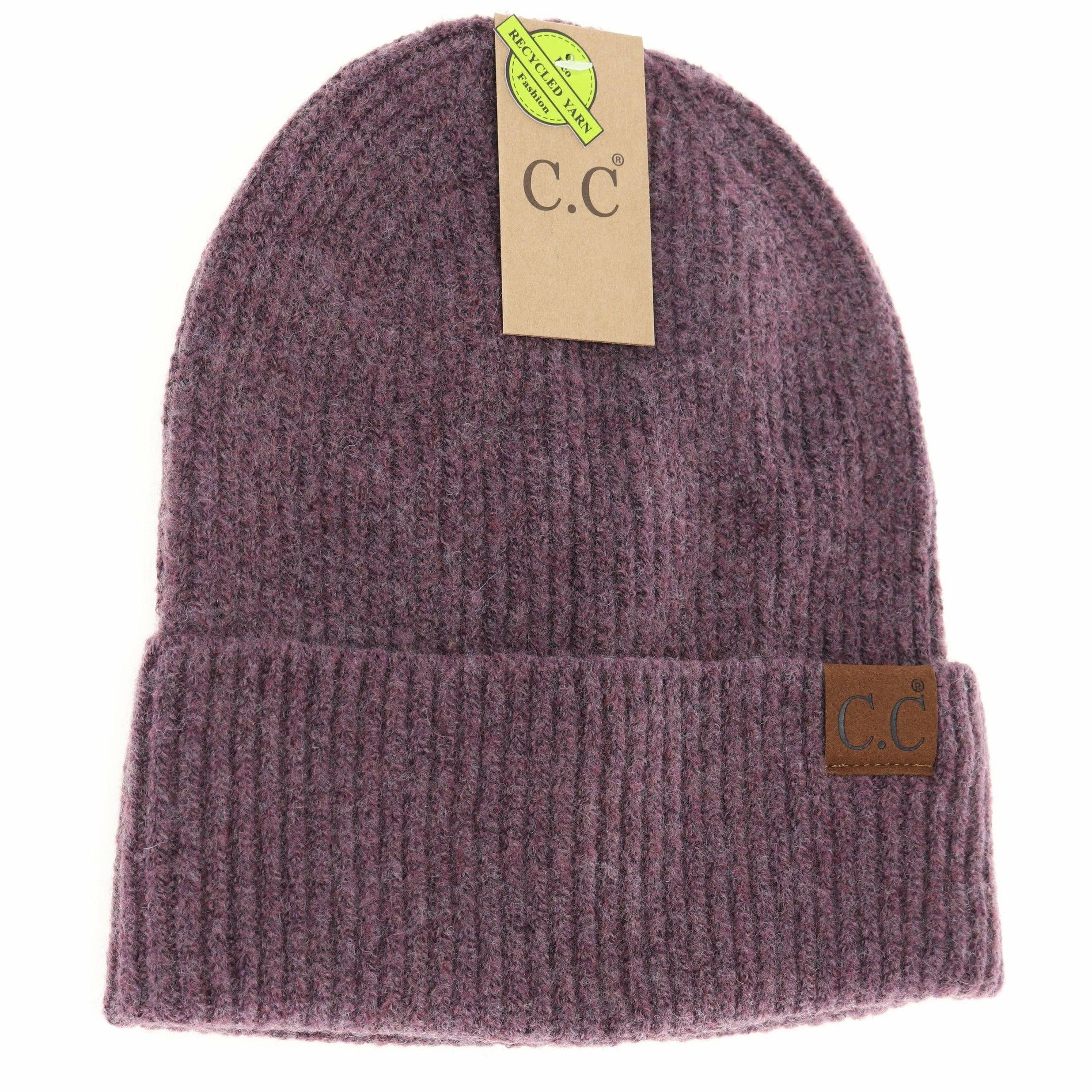 Unisex Soft Ribbed Cuff C.C Beanie HAT2075: Black