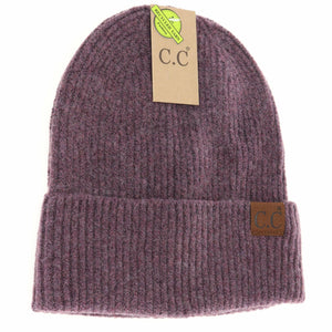 Unisex Soft Ribbed Cuff C.C Beanie HAT2075: Coco Berry