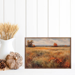 Autumn Field With Orange: 8x5