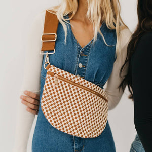 Westlyn Woven Bum Bag *NEW COLORS ADDED*: Woven Checkered Navy