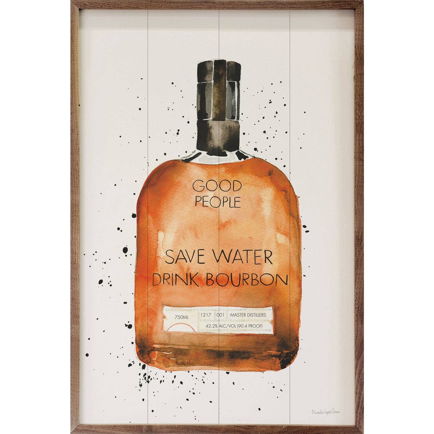 Save Water Drink Bourbon By Mercedes Lopez Charro: 10 x 16 x 1.5