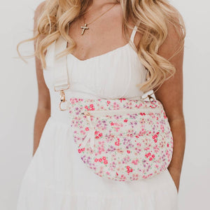 Jolie Puffer Belt Bag NEW COLORS!: Watercolor Orange Floral