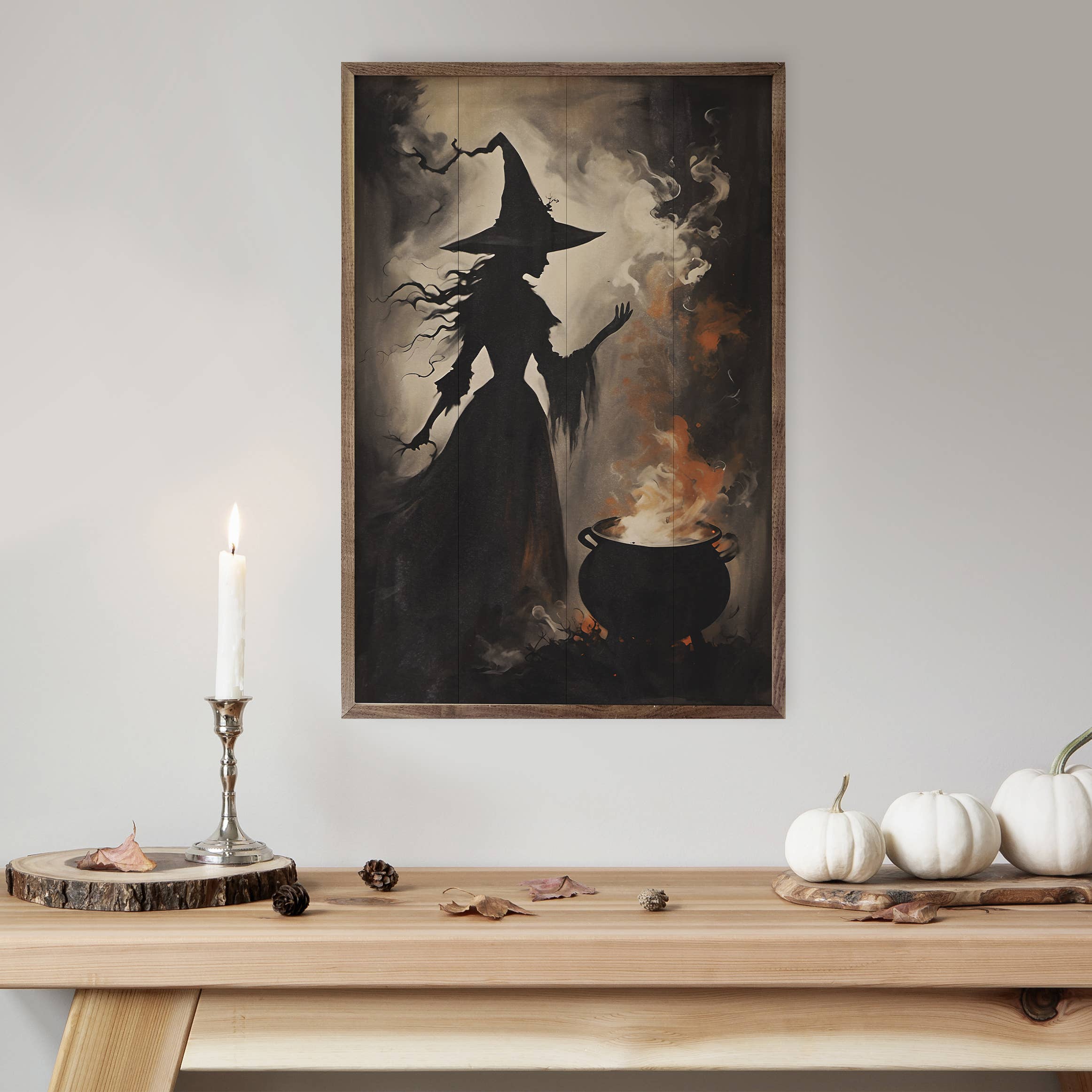 Magic And Mystery Witch With Cauldron: 10 x 16 x 1.5