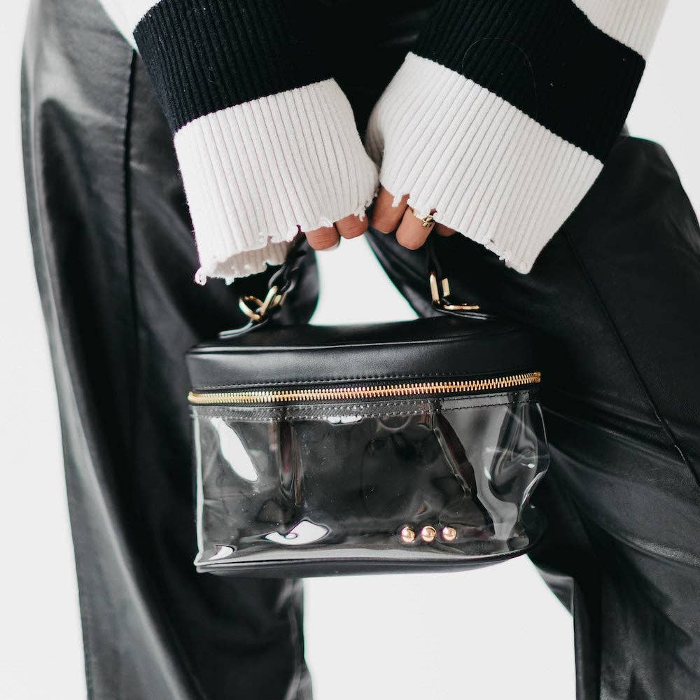 Carissa Clear Crossbody: Black