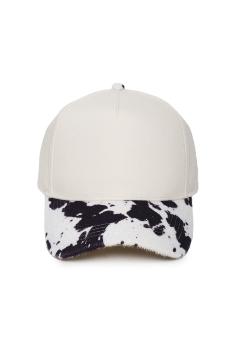 Animal Print Velvet Brim 5 Panel Trucker Hat